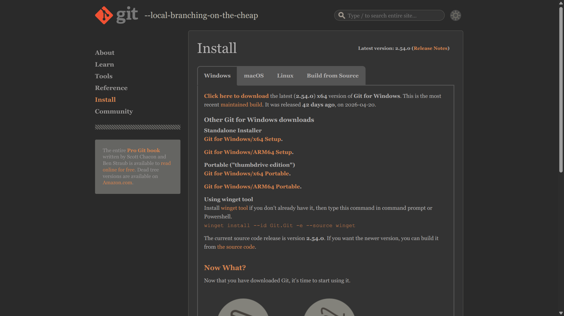 Git for Windows 官方下载页面